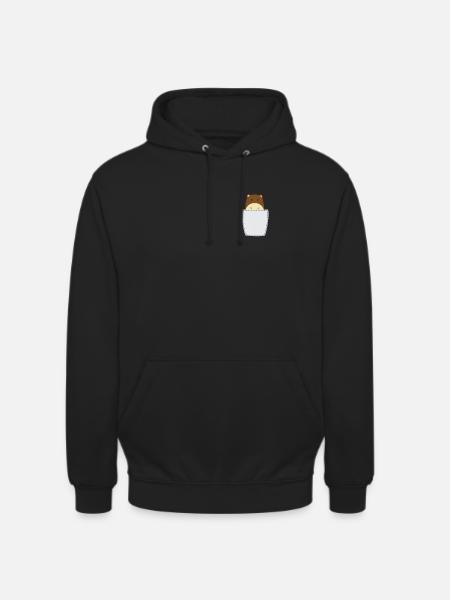 Hamster in breast pocket - Unisex Hoodie - black