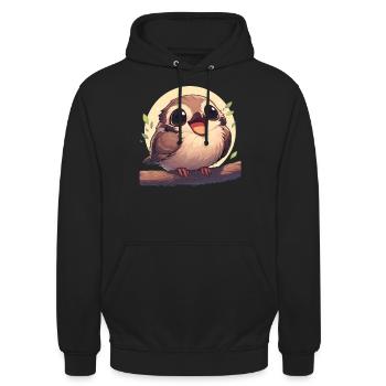 Spatzen Spatz - Unisex Hoodie - Schwarz - Vorne - Alina (178cm) & Michal (187cm)