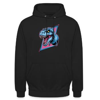 Fascinating T-Rex for dinosaur fans - Unisex Hoodie - black - Front - Alina (178cm) & Michal (187cm)