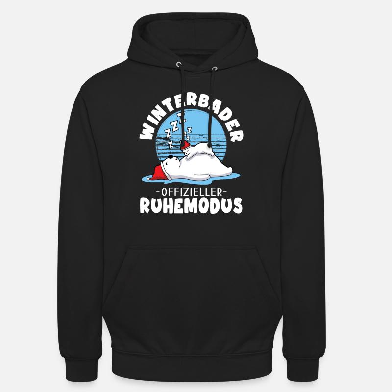 Eisbader Winterbaden Eiswasser Eisbär Winterruhe - Unisex Hoodie - Schwarz