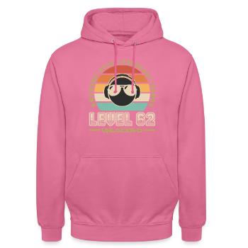 Level 62 - Sweat-shirt à capuche unisexe - rose - Devant - Alina (178cm) & Michal (187cm)