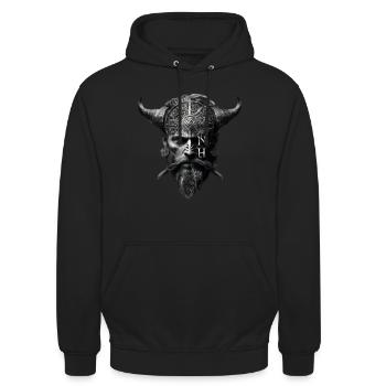 Viking Beard Helmet - Unisex Hoodie - Schwarz - Vorne - Alina (178cm) & Michal (187cm)