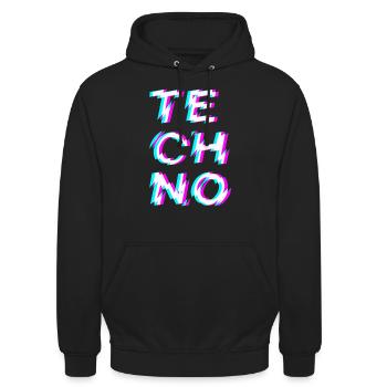 Techno Rave - Sweat-shirt à capuche unisexe - noir - Devant - Alina (178cm) & Michal (187cm)