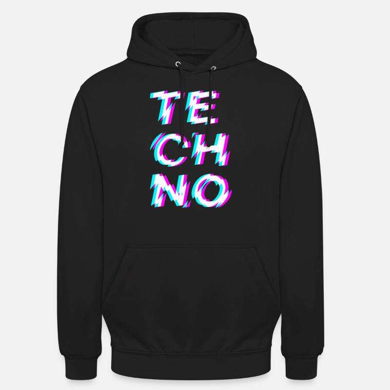 Techno Rave - Sweat-shirt à capuche unisexe - noir