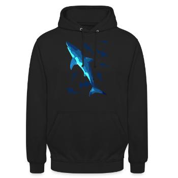 Weiße Haie - Unisex Hoodie - Schwarz - Vorne - Alina (178cm) & Michal (187cm)