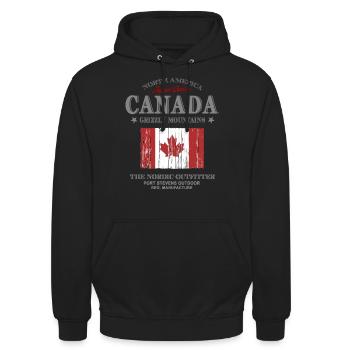 Kanada - Maple Leaf - Canada - Sweat-shirt à capuche unisexe - noir - Devant - Alina (178cm) & Michal (187cm)
