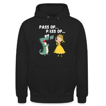 Karneval Köln Prinzessin Krokodil Kölle Alaaf - Unisex Hoodie - Schwarz - Vorne - Alina (178cm) & Michal (187cm)