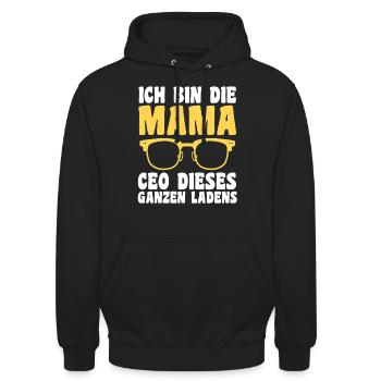 Mother Team Mom - Unisex Hoodie - black - Front - Alina (178cm) & Michal (187cm)