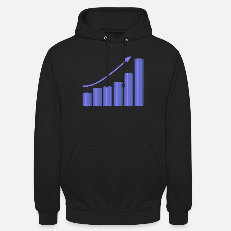 Wachstumsdiagramm mit dynamischer Steigung - Unisex Hoodie - Schwarz