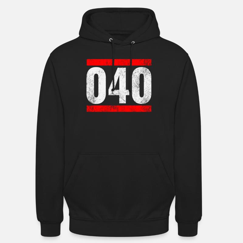 040 - Sweat-shirt à capuche unisexe - noir