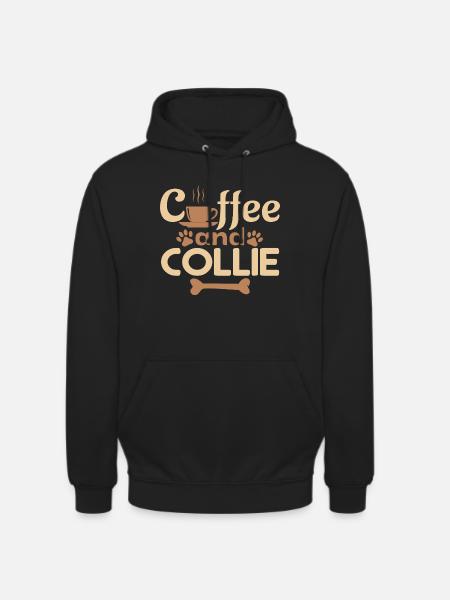coffe and collie pet lover - Unisex Hoodie - black