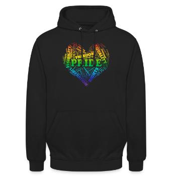 Stolz Liebe Worte clr - Unisex Hoodie - Schwarz - Vorne - Alina (178cm) & Michal (187cm)
