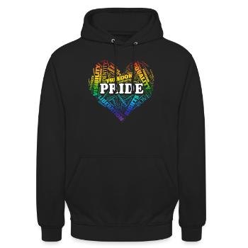Mots d’amour de fierté - Sweat-shirt à capuche unisexe - noir - Devant - Alina (178cm) & Michal (187cm)