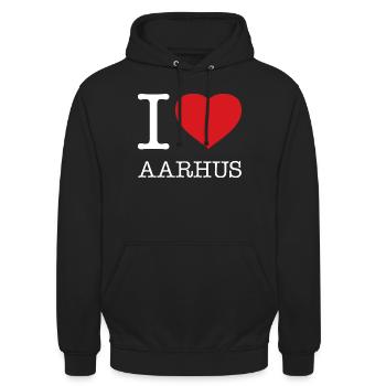 J'AIME AARHUS - Sweat-shirt à capuche unisexe - noir - Devant - Alina (178cm) & Michal (187cm)