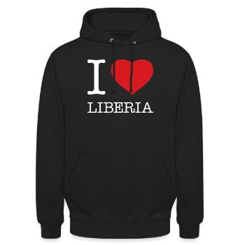 I LOVE LIBERIA - Unisex Hoodie - Schwarz - Vorne - Alina (178cm) & Michal (187cm)