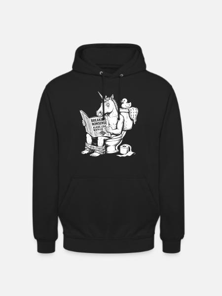 Nonsens Motiv mit Einhorn - Unisex Hoodie - Schwarz