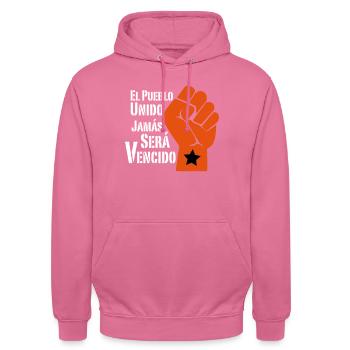 El pueblo unido jamàs serà vencido - Unisex Hoodie - Pink - Vorne - Alina (178cm) & Michal (187cm)