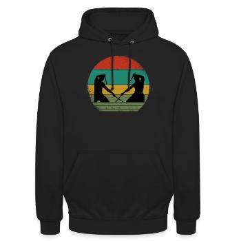 Escrima Arnis Kali - Sweat-shirt à capuche unisexe - noir - Devant - Alina (178cm) & Michal (187cm)