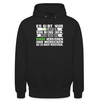 Informatik Witz Systemadministrator EDV Witz - Unisex Hoodie - Schwarz - Vorne - Alina (178cm) & Michal (187cm)