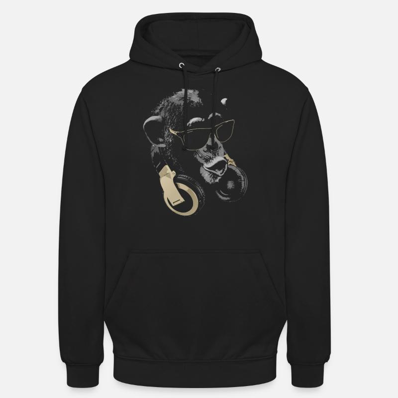 Affe DJ Bling - Unisex Hoodie - Schwarz