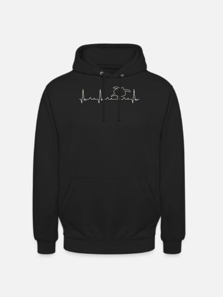 Turtle EKG Heart Beat - Unisex Hoodie - black