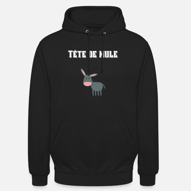 Tête de mule ! 🐴🐎 - Sweat-shirt à capuche unisexe - noir