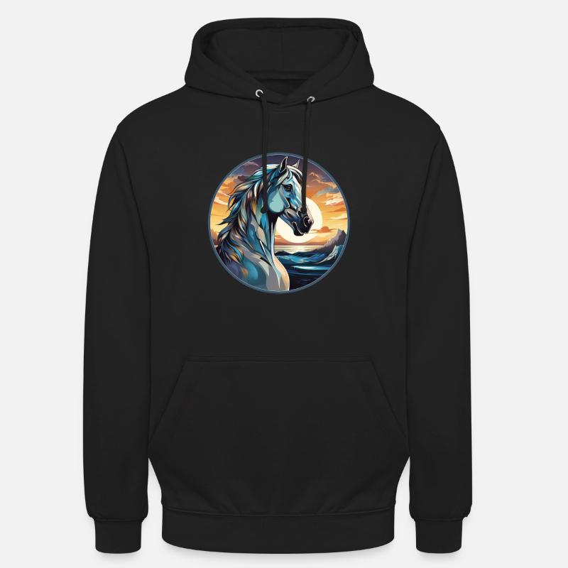 Cheval - Sweat-shirt à capuche unisexe - noir