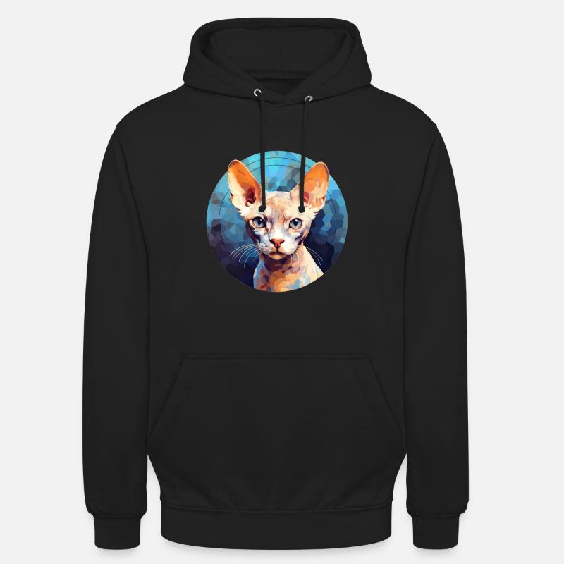 Devon Rex Chat - Sweat-shirt à capuche unisexe - noir