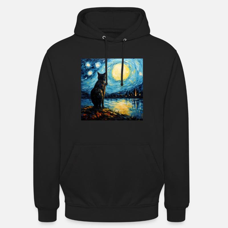 Chat, Motif De Chat - Sweat-shirt à capuche unisexe - noir
