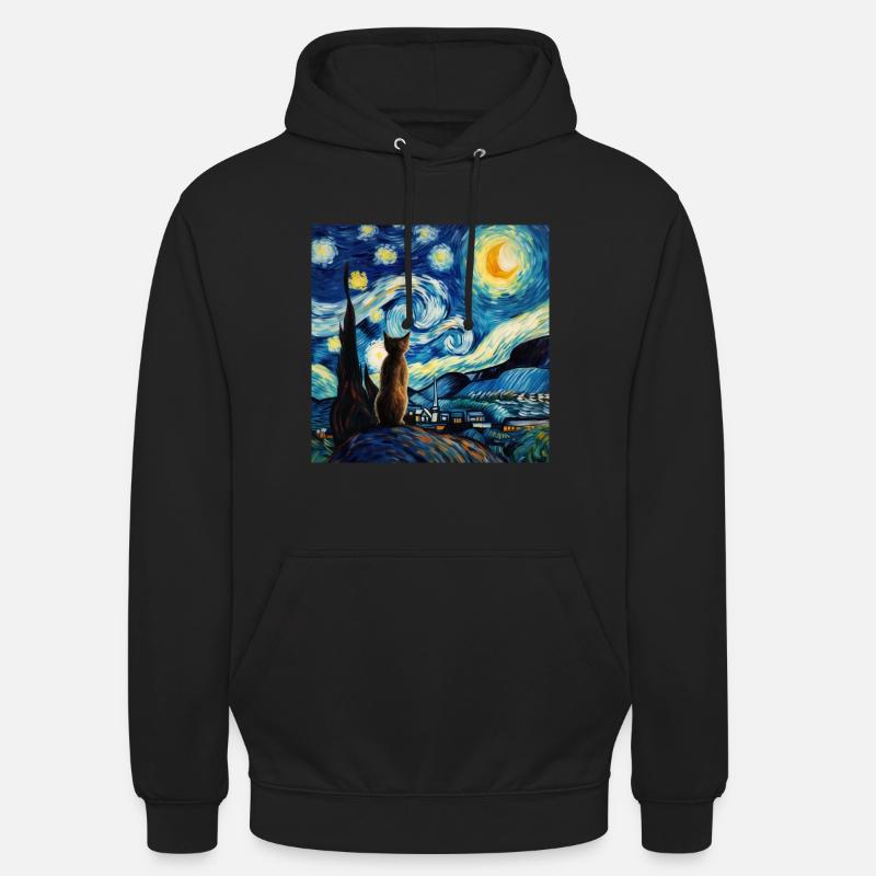 Chat, Motif De Chat - Sweat-shirt à capuche unisexe - noir