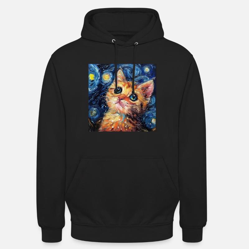 Chat, Motif De Chat - Sweat-shirt à capuche unisexe - noir