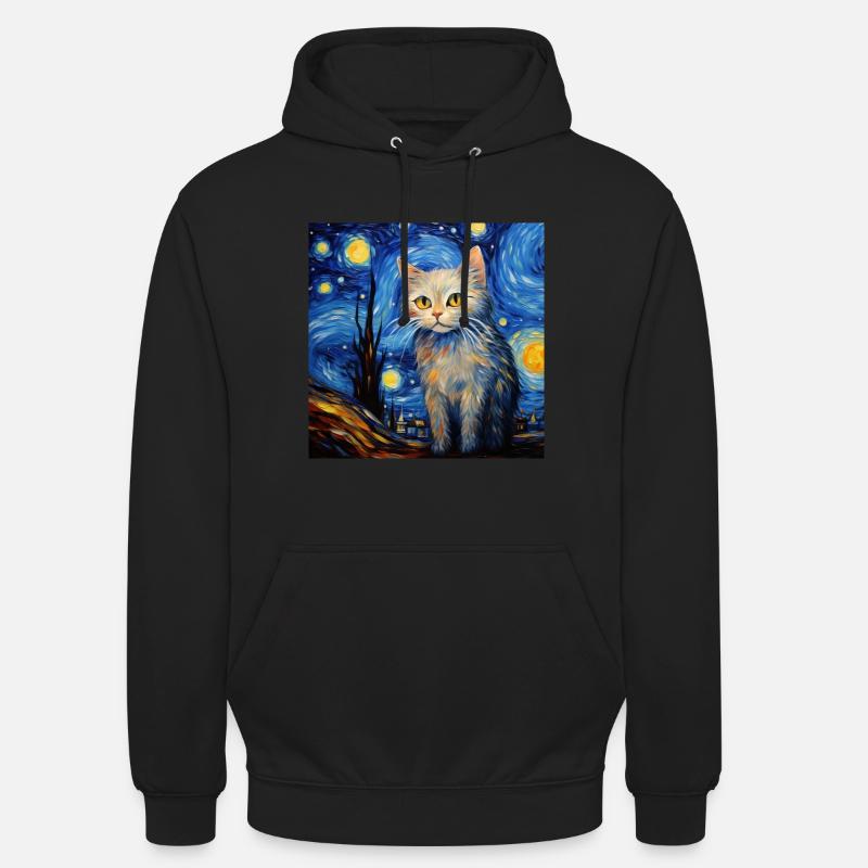 Chat, Motif De Chat - Sweat-shirt à capuche unisexe - noir