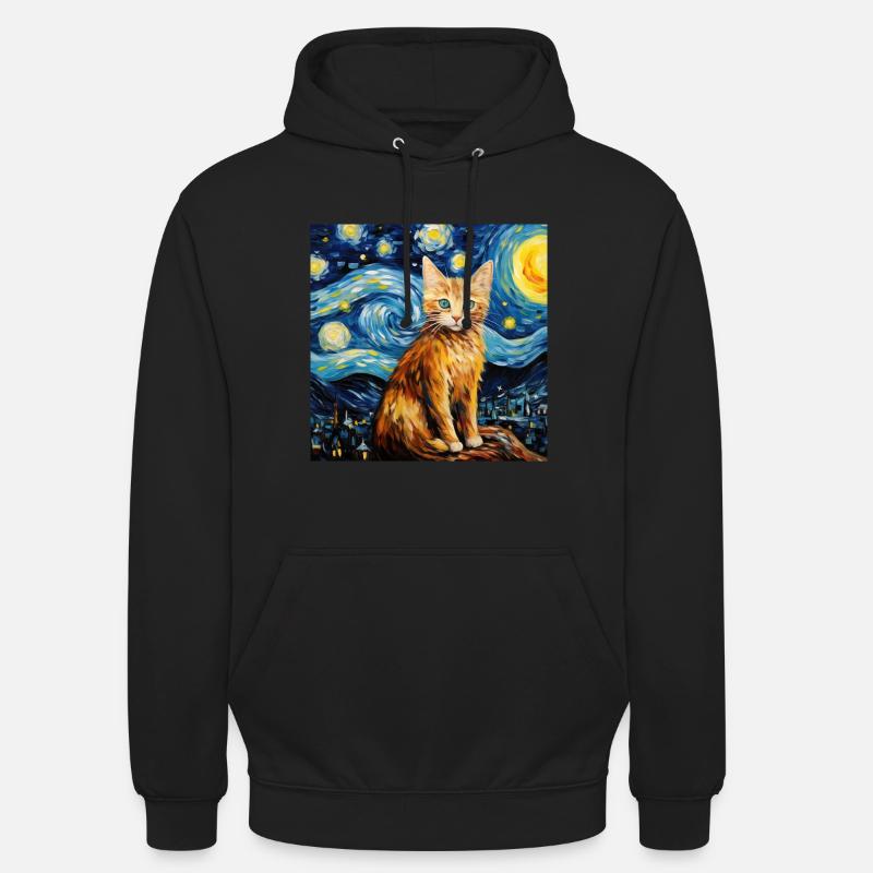 Chat, Motif De Chat - Sweat-shirt à capuche unisexe - noir