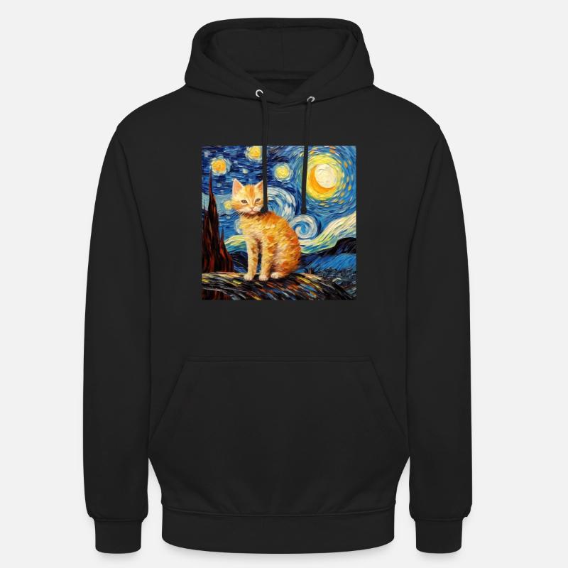 Chat, Motif De Chat - Sweat-shirt à capuche unisexe - noir
