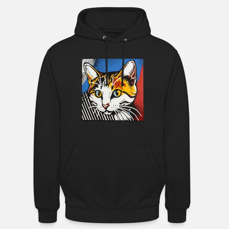 Chat, Motif De Chat - Sweat-shirt à capuche unisexe - noir