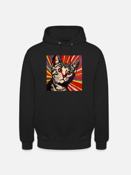 Cat, Cat Motif - Unisex Hoodie - black