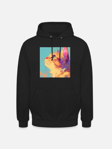 Cat, Cat Motif - Unisex Hoodie - black