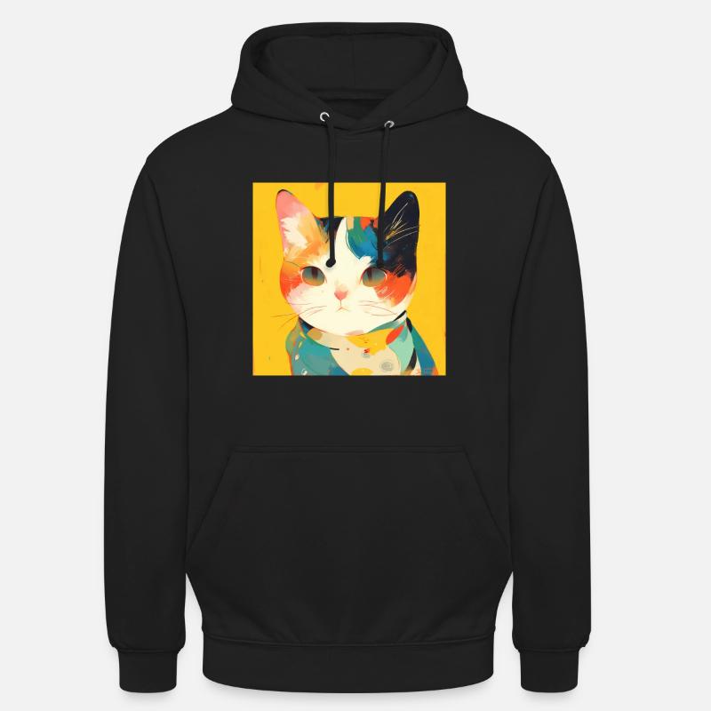 Chat, Motif De Chat - Sweat-shirt à capuche unisexe - noir