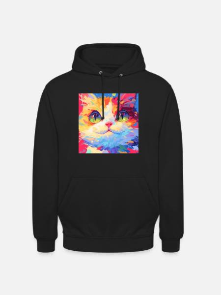 Chat, Motif De Chat - Sweat-shirt à capuche unisexe - noir