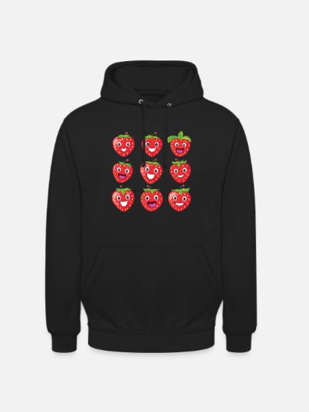 Erdbeere, Sommer, Frucht - Unisex Hoodie - Schwarz