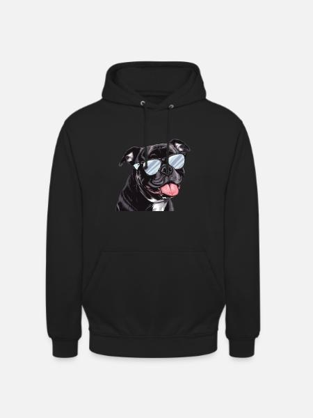 Staffordshire Bullterrier, Hund, Solglasögon - Luvtröja unisex - svart