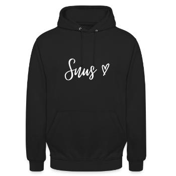 Snus coeur tabac nicotine - Sweat-shirt à capuche unisexe - noir - Devant - Alina (178cm) & Michal (187cm)