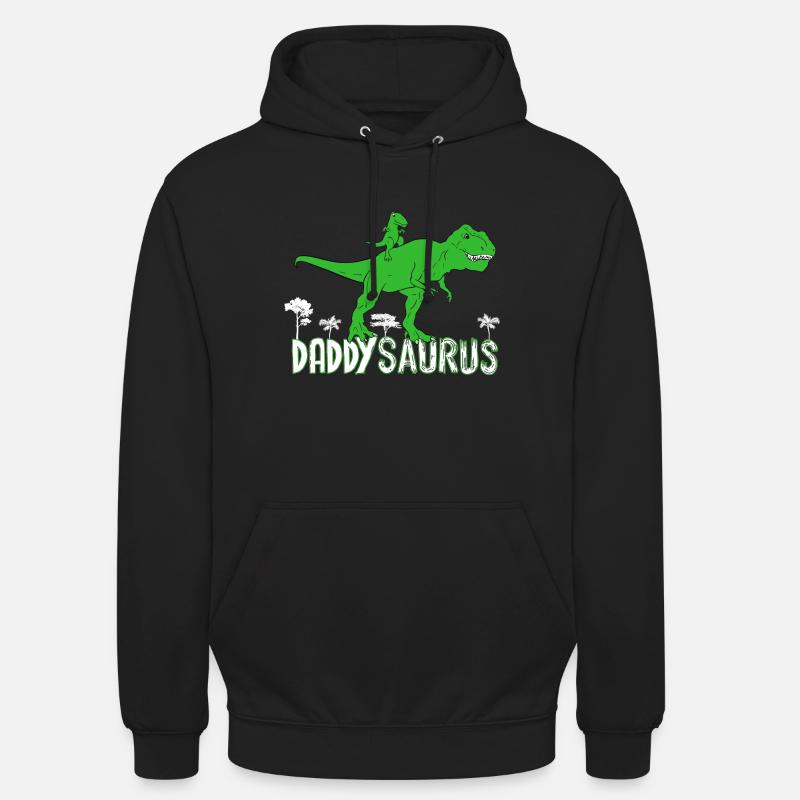 Daddysaurus Dinosaur Dad - Unisex Hoodie - black