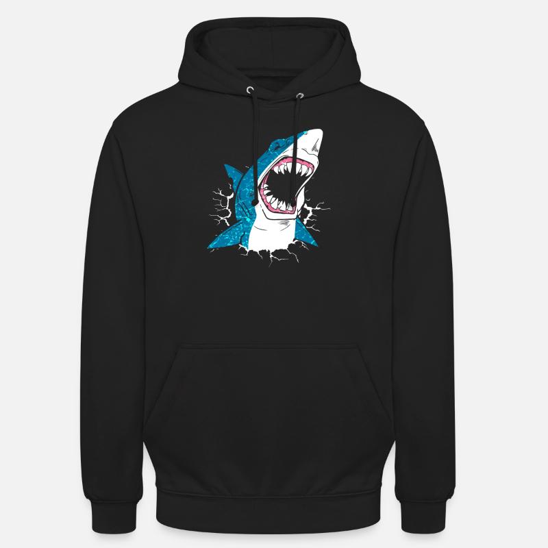 Requin requin - Sweat-shirt à capuche unisexe - noir