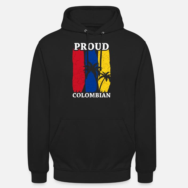 Colombie Colombie Drapeau drapeau - Sweat-shirt à capuche unisexe - noir