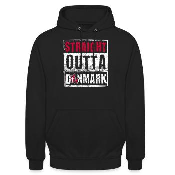 Straight Outta Denmark - Unisex Hoodie - Schwarz - Vorne - Alina (178cm) & Michal (187cm)