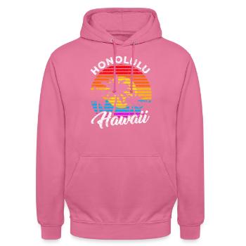Honolulu Hawaii - Unisex Hoodie - Pink - Vorne - Alina (178cm) & Michal (187cm)