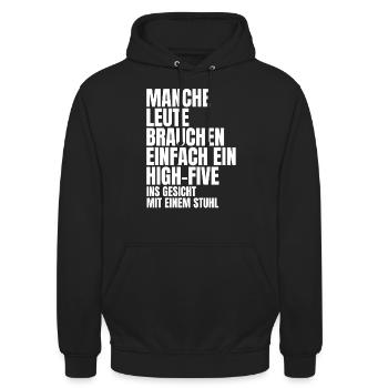 Lustiger Spruch - Unisex Hoodie - Schwarz - Vorne - Alina (178cm) & Michal (187cm)