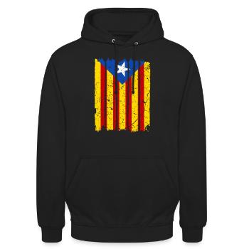 Catalonia flag - Unisex Hoodie - black - Front - Alina (178cm) & Michal (187cm)
