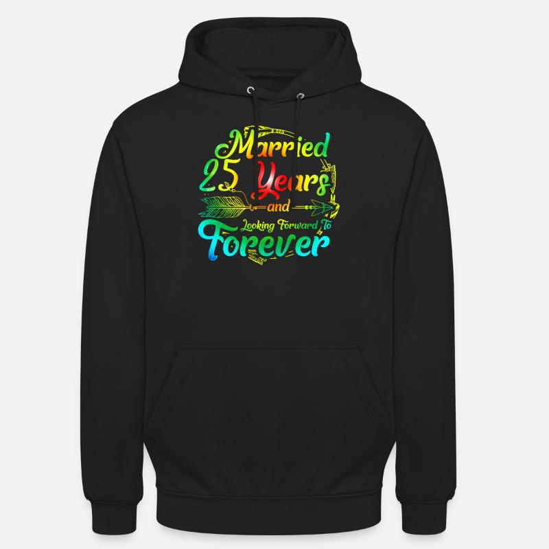 25e anniversaire de mariage - Sweat-shirt à capuche unisexe - noir